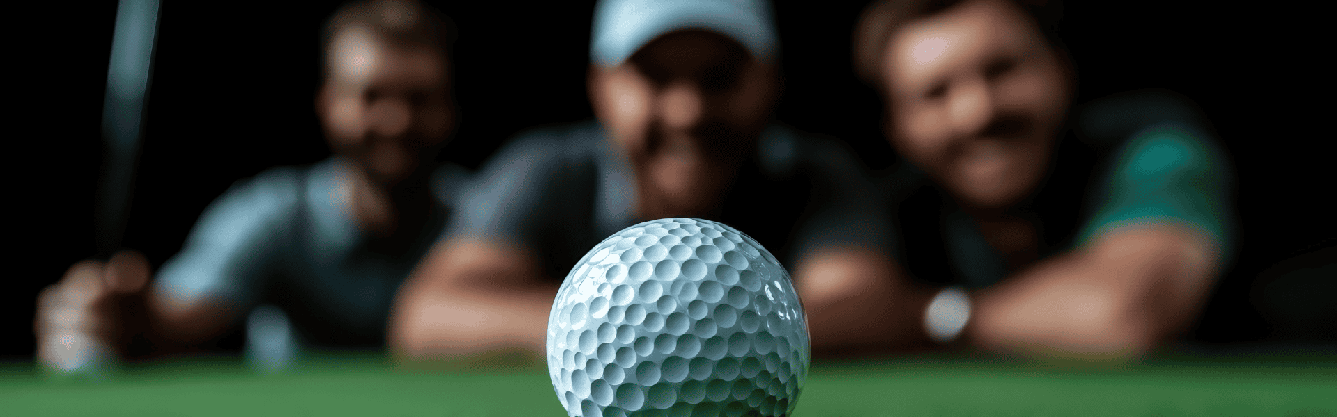 Golf Ball Macro View With Friends In Background