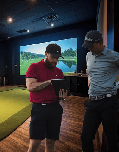 Players in Trackman simulator bay